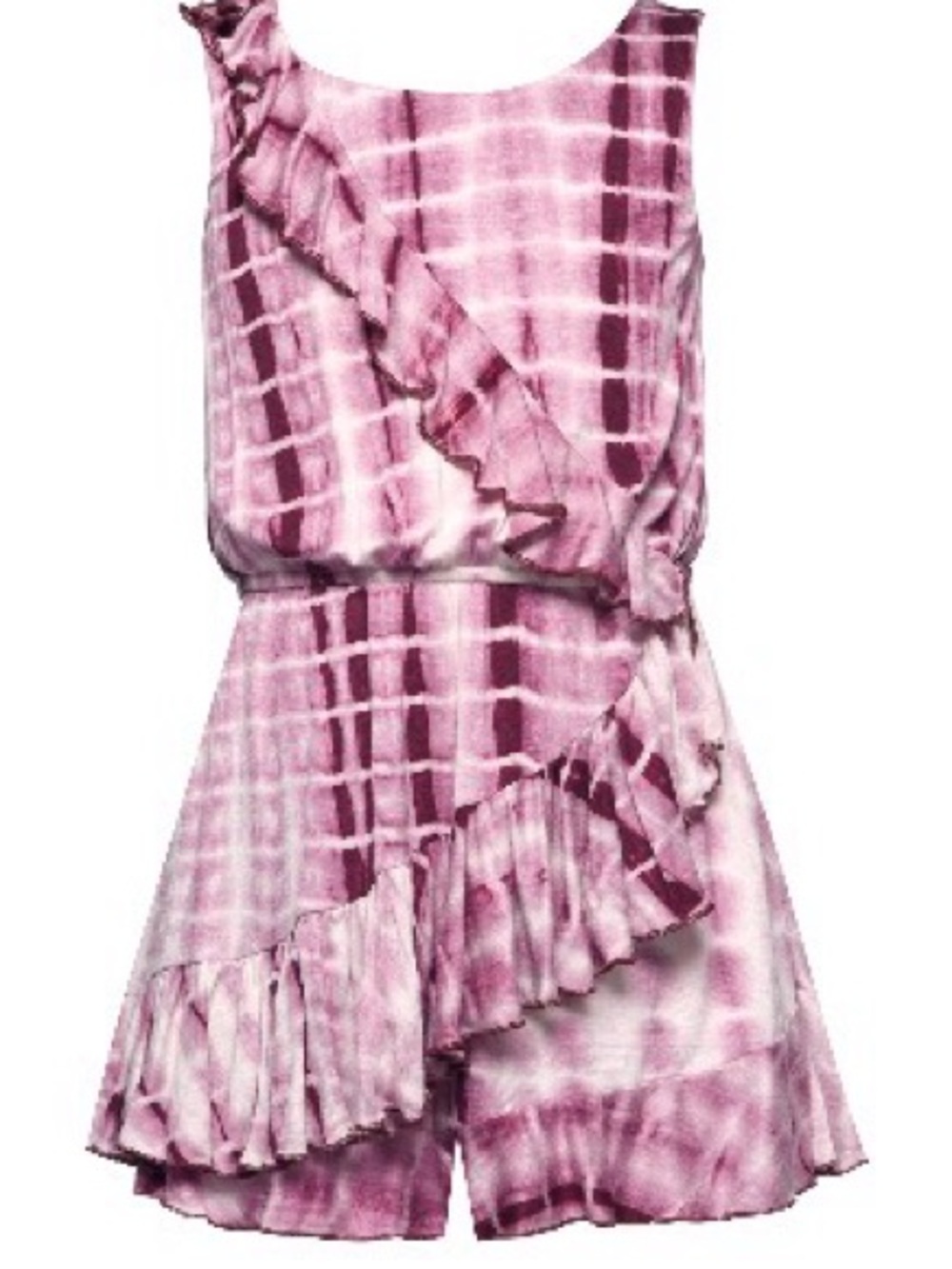 Truly Me by Sara Sara Girls Purple Tie Dye Ruffle Romper - Size 14